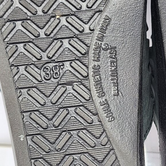 Fly Flot Womens Size 8  Leather Upper Anti-Shock Black Sandals - Picture 8 of 12